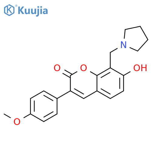 7-hydroxy-3-(4-methoxyphenyl)-8-(pyrrolidin-1-yl)methyl-2H-chromen-2-one structure