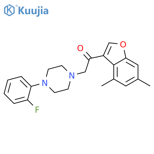 2-(4,6-dimethyl-1-benzofuran-3-yl)-1-[4-(2-fluorophenyl)piperazin-1-yl]ethan-1-one structure