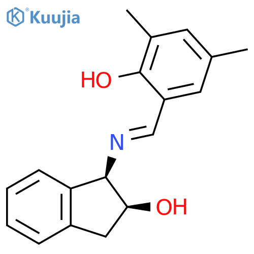 1H-Inden-2-ol,2,3-dihydro-1-[(E)-[(2-hydroxy-3,5-dimethylphenyl)methylene]amino]-,(1R,2S)- structure