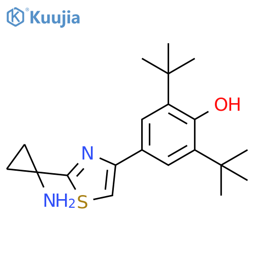 Phenol,4-[2-(1-aminocyclopropyl)-4-thiazolyl]-2,6-bis(1,1-dimethylethyl)- structure