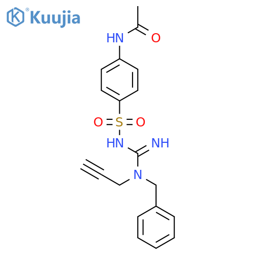 N-(4-{[benzyl(prop-2-yn-1-yl)carbamimidoyl]sulfamoyl}phenyl)acetamide structure