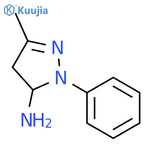 3-methyl-1-phenyl-4,5-dihydro-1H-pyrazol-5-amine structure