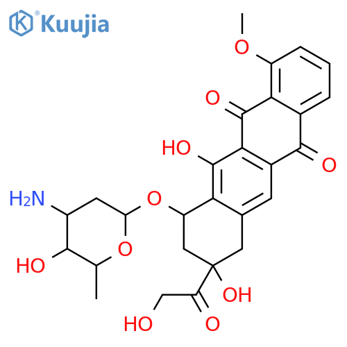 5,12-Naphthacenedione,10-[(3-amino-2,3,6-trideoxy-a-L-lyxo-hexopyranosyl)oxy]-7,8,9,10-tetrahydro-8,11-dihydroxy-8-(hydroxyacetyl)-1-methoxy-,(8S,10S)- (9CI) structure