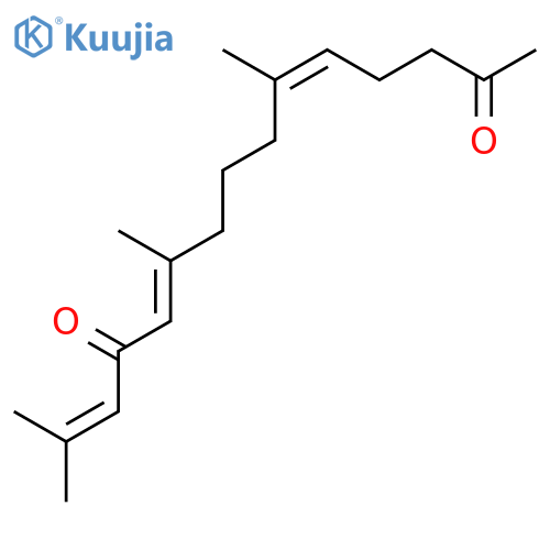 (5E,10E)-6,10,14-trimethyl-pentadeca-5,10,13-triene-2,12-dione structure