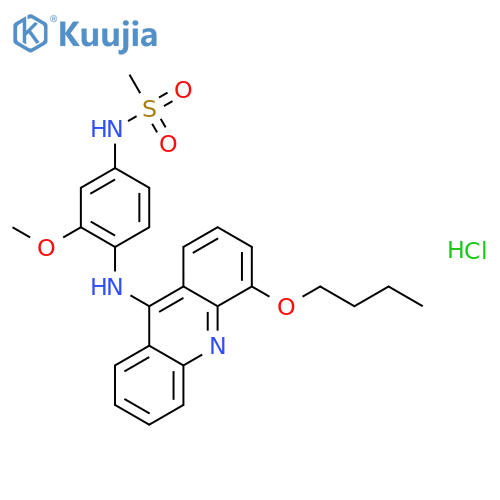 N-{4-[(4-butoxyacridin-9-yl)amino]-3-methoxyphenyl}methanesulfonamide hydrochloride structure