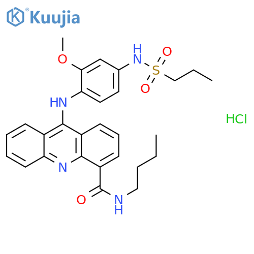 4-Acridinecarboxamide,N-butyl-9-[[2-methoxy-4-[(propylsulfonyl)amino]phenyl]amino]-, hydrochloride(1:1) structure