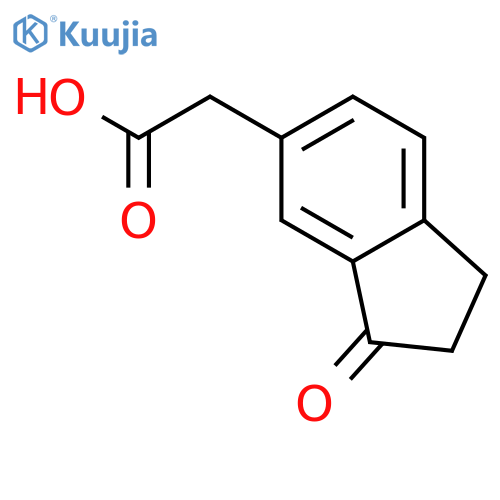 (3-oxo-2,3-dihydro-1H-inden-5-yl)acetic acid structure