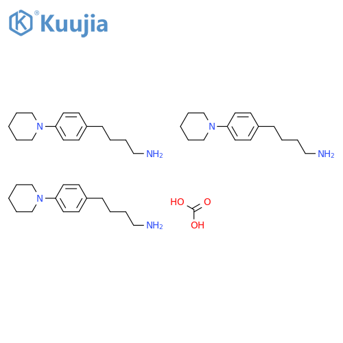 carbonic acid - 4-(4-piperidin-1-ylphenyl)butan-1-amine (1:3) structure