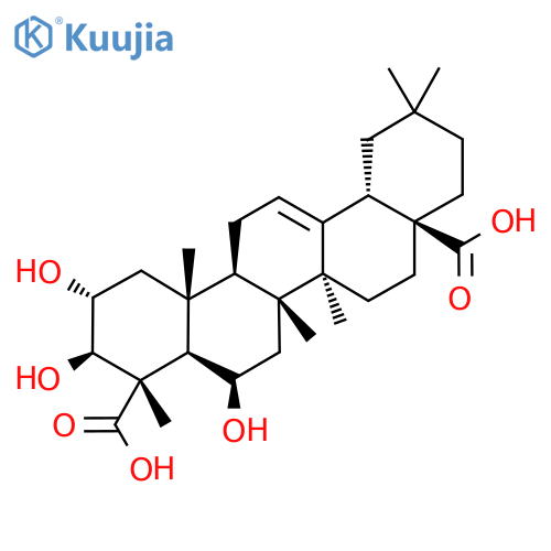 (2R,3R,4S,4Ar,5R,6aR,6bS,8aS,12aS,14aR,14bR)-2,3,5-trihydroxy-4,6a,6b,11,11,14b-hexamethyl-1,2,3,4a,5,6,7,8,9,10,12,12a,14,14a-tetradecahydropicene-4,8a-dicarboxylic acid structure