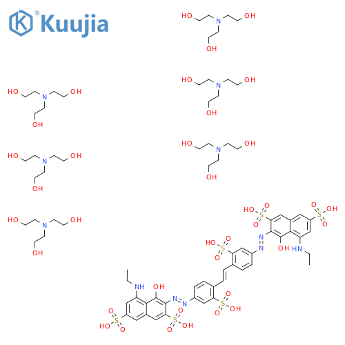 2,7-Naphthalenedisulfonic acid, 3,3'-(1,2-ethenediylbis((3-sulfo-4,1-phenylene)azo))bis(5-(ethylamino)-4-hydroxy-, compd.with 2,2',2''-nitrilotris(ethanol) (1:6) structure