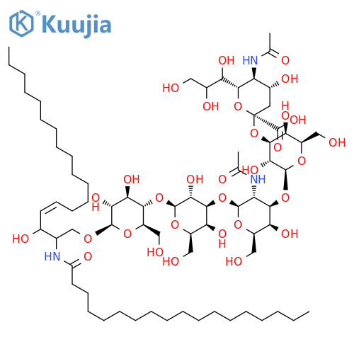 Ceramide,1-O-[O-(N-acetyl-a-neuraminosyl)-(2&reg;3)-O-b-D-galactopyranosyl-(1&reg;4)-O-2-(acetylamino)-2-deoxy-b-D-glucopyranosyl-(1&reg;3)-O-b-D-galactopyranosyl-(1&reg;4)-b-D-glucopyranosyl]- structure