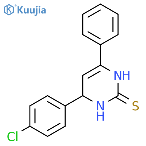 4-(4-chlorophenyl)-6-phenyl-1,2,3,4-tetrahydropyrimidine-2-thione structure