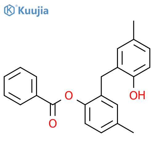 2-(2-Hydroxy-5-methylbenzyl)-4-methylphenyl benzoate structure