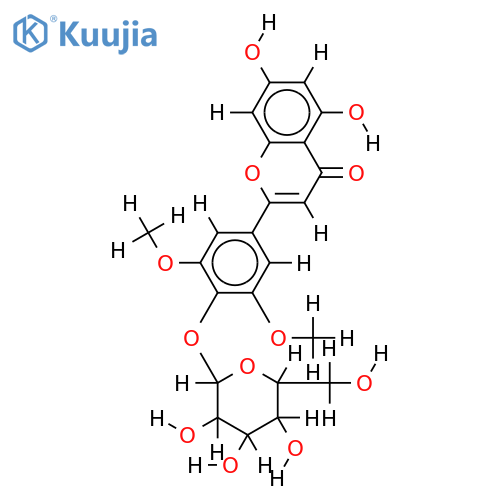 4'-O-beta-Glucopyranoside-4',5,7-Trihydroxy-3',5'-dimethoxyflavone structure
