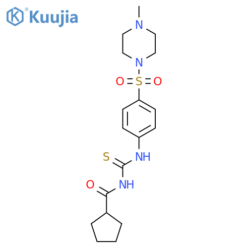 3-cyclopentanecarbonyl-1-{4-(4-methylpiperazin-1-yl)sulfonylphenyl}thiourea structure