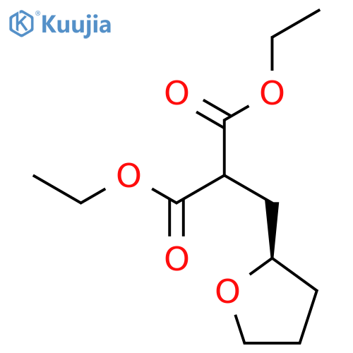 Propanedioic acid, [[(2R)-tetrahydro-2-furanyl]methyl]-, diethyl ester structure