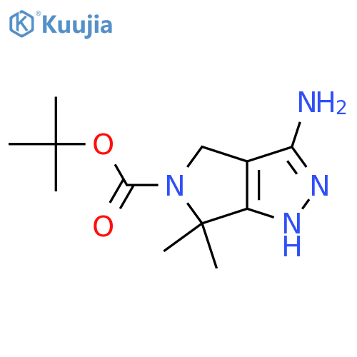 tert-Butyl 3-amino-6,6-dimethyl-1,4-dihydropyrrolo3,4-cpyrazole-5-carboxylate structure