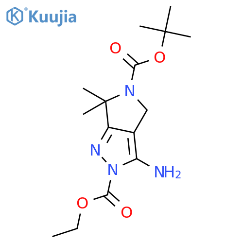 5-Tert-Butyl 2-ethyl 3-amino-6,6-dimethylpyrrolo[3,4-c]pyrazole-2,5(4H,6H)-dicarboxylate structure
