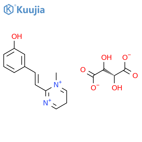 (E)-1,4,5,6-Tetrahydro-2-(2-(3-hydroxyphenyl)vinyl)-1-methylpyrimidine-1,3-diylium (R-(R*,R*))-tartrate structure