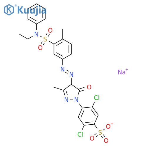Benzenesulfonic acid,2,5-dichloro-4-[4-[2-[3-[(ethylphenylamino)sulfonyl]-4-methylphenyl]diazenyl]-4,5-dihydro-3-methyl-5-oxo-1H-pyrazol-1-yl]-,sodium salt (1:1) structure