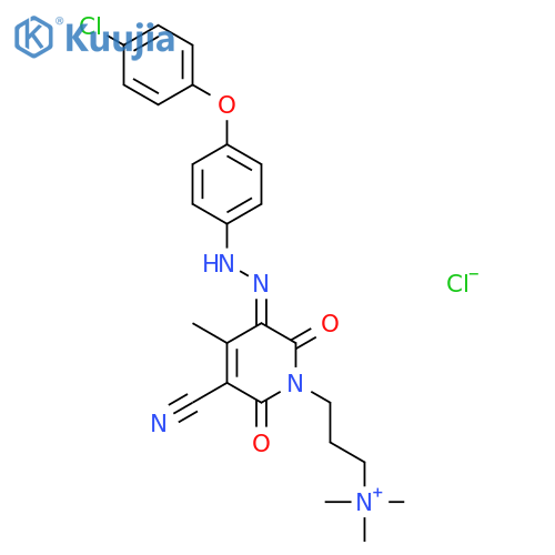 1(2H)-Pyridinepropanaminium,5-[2-[4-(4-chlorophenoxy)phenyl]diazenyl]-3-cyano-6-hydroxy-N,N,N,4-tetramethyl-2-oxo-,chloride (1:1) structure