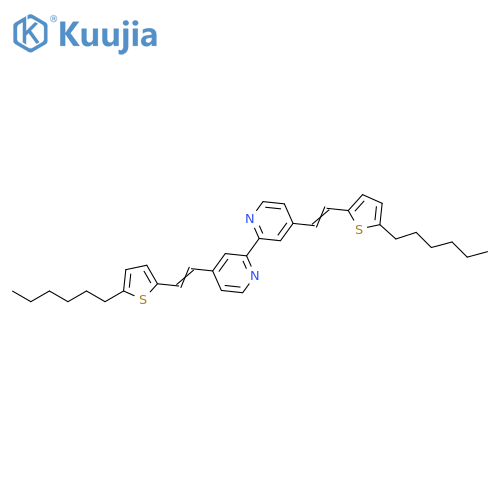 2,2'-Bipyridine, 4,4'-bis[2-(5-hexyl-2-thienyl)ethenyl]- structure
