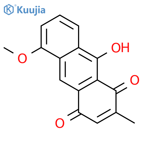 1,4-ANTHRACENEDIONE, 9-HYDROXY-5-METHOXY-2-METHYL- structure
