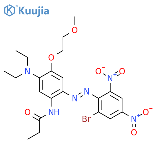 N-{2-[(E)-(2-bromo-4,6-dinitrophenyl)diazenyl]-5-(diethylamino)-4-(2-methoxyethoxy)phenyl}propanamide structure