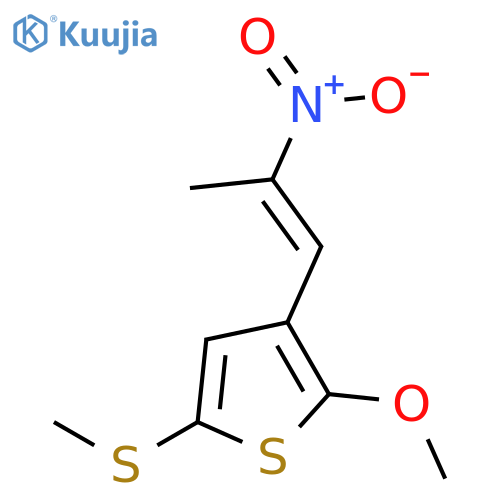2-Methoxy-5-(methylsulfanyl)-3-(2-nitroprop-1-en-1-yl)thiophene structure