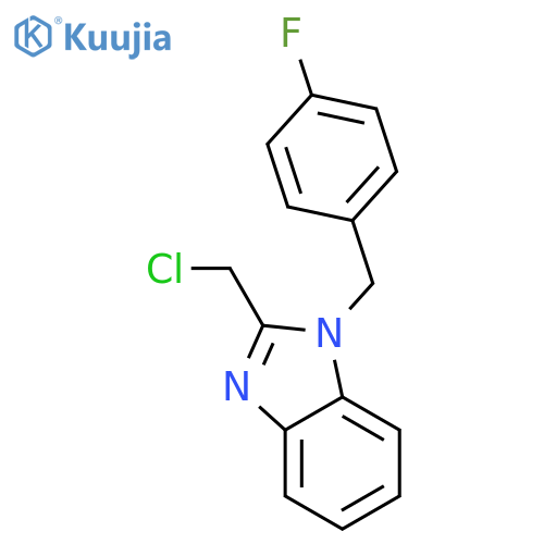 1H-BENZIMIDAZOLE, 2-(CHLOROMETHYL)-1-[(4-FLUOROPHENYL)METHYL]- structure