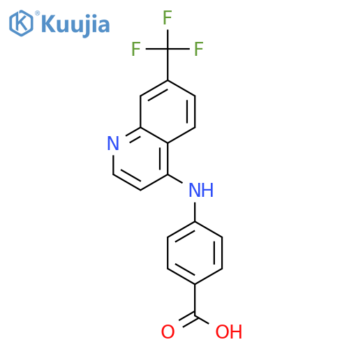 4-{7-(trifluoromethyl)quinolin-4-ylamino}benzoic acid structure