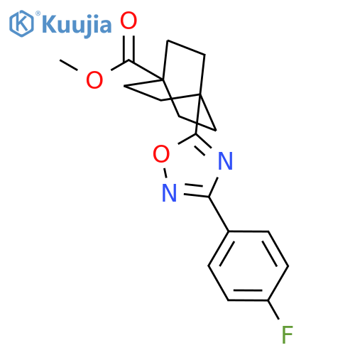 Methyl 4-(3-(4-fluorophenyl)-1,2,4-oxadiazol-5-yl)bicyclo[2.2.2]octane-1-carboxylate structure