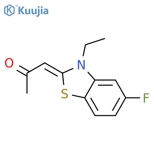 2-PROPANONE, 1-(3-ETHYL-5-FLUORO-2(3H)-BENZOTHIAZOLYLIDENE)-, (1Z)- structure