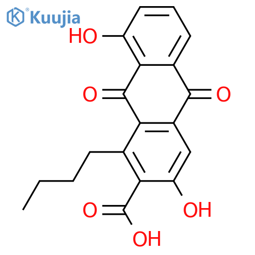 1-Butyl-3,6,8-trihydroxyanthraquinone-2-carboxylic acid; 6-Deoxy structure