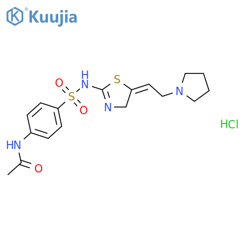 Acetamide,N-[4-[[[4,5-dihydro-5-[2-(1-pyrrolidinyl)ethylidene]-2-thiazolyl]amino]sulfonyl]phenyl]-,hydrochloride (1:1) structure