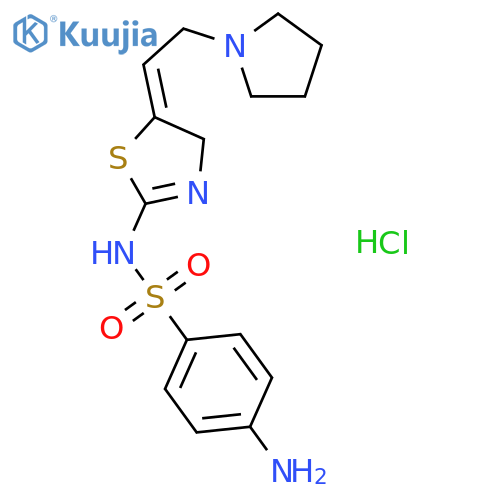 4-amino-N-[(5E)-5-(2-pyrrolidin-1-ylethylidene)-4,5-dihydro-1,3-thiazol-2-yl]benzenesulfonamide hydrochloride structure