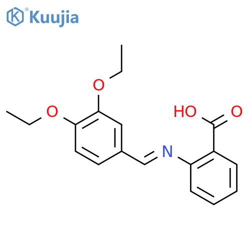 2-{[(1E)-(3,4-diethoxyphenyl)methylidene]amino}benzoic acid structure