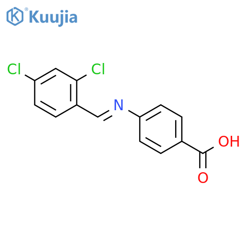 4-{[(E)-(2,4-dichlorophenyl)methylidene]amino}benzoic acid structure