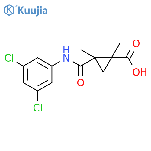 2-[(3,5-dichlorophenyl)carbamoyl]-1,2-dimethylcyclopropanecarboxylic acid structure