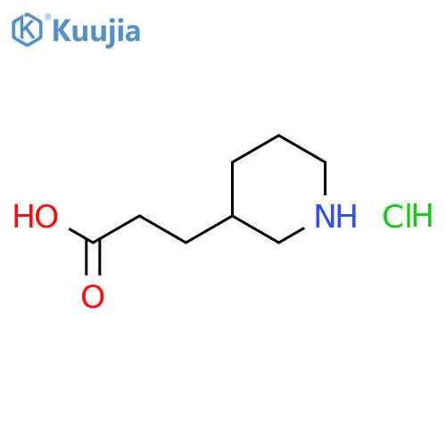 3-(3-piperidyl)propanoic acid;hydrochloride structure