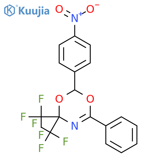 4H-1,3,5-Dioxazine, 2-(4-nitrophenyl)-6-phenyl-4,4-bis(trifluoromethyl)- structure