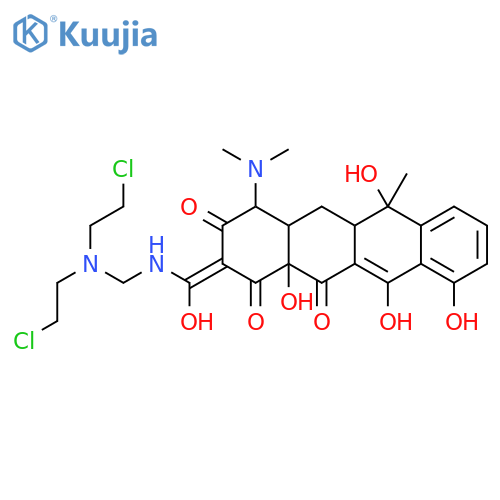 2-Naphthacenecarboxamide,N-[[bis(2-chloroethyl)amino]methyl]-4-(dimethylamino)-1,4,4a,5,5a,6,11,12a-octahydro-3,6,10,12,12a-pentahydroxy-6-methyl-1,11-dioxo-,[4S-(4a,4aa,5aa,6b,12aa)]- (9CI) structure