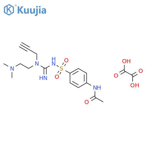 N-[4-({[2-(dimethylamino)ethyl](prop-2-yn-1-yl)carbamimidoyl}sulfamoyl)phenyl]acetamide ethanedioate structure