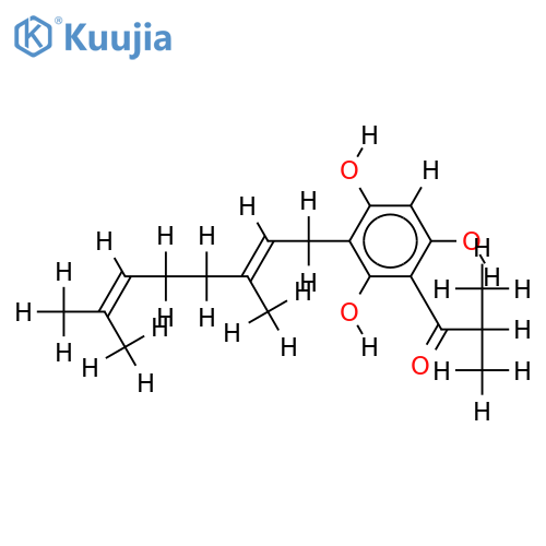 (E)-form-1-[3-(3,7-Dimethyl-2,6-octadienyl)-2,4,6-trihydroxyphenyl]-2-methyl-1-propanone structure