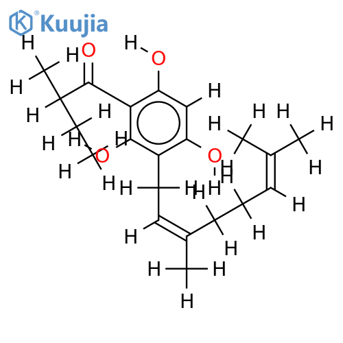 (Z)-form-1-[3-(3,7-Dimethyl-2,6-octadienyl)-2,4,6-trihydroxyphenyl]-2-methyl-1-butanone structure