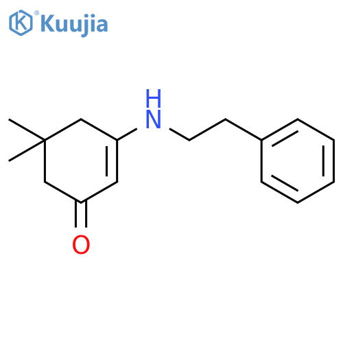 2-Cyclohexen-1-one, 5,5-dimethyl-3-[(2-phenylethyl)amino]- structure