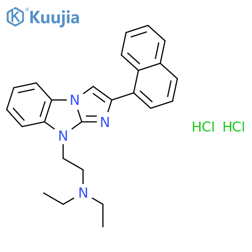 N,N-diethyl-2-(2-naphthalen-1-yl-9H-imidazo[1,2-a]benzimidazol-9-yl)ethanamine dihydrochloride structure