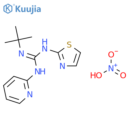 2-tert-butyl-1-pyridin-2-yl-3-(1,3-thiazol-2-yl)guanidine nitrate structure