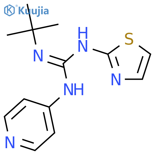 2-tert-butyl-1-pyridin-4-yl-3-(1,3-thiazol-2-yl)guanidine structure