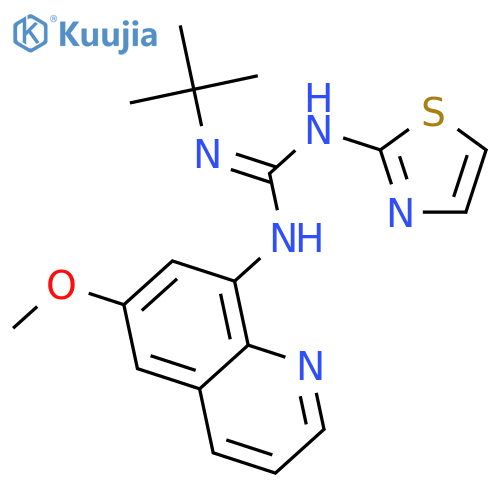 2-tert-butyl-1-(6-methoxyquinolin-8-yl)-3-(1,3-thiazol-2-yl)guanidine structure
